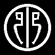 丸に対い弓文字